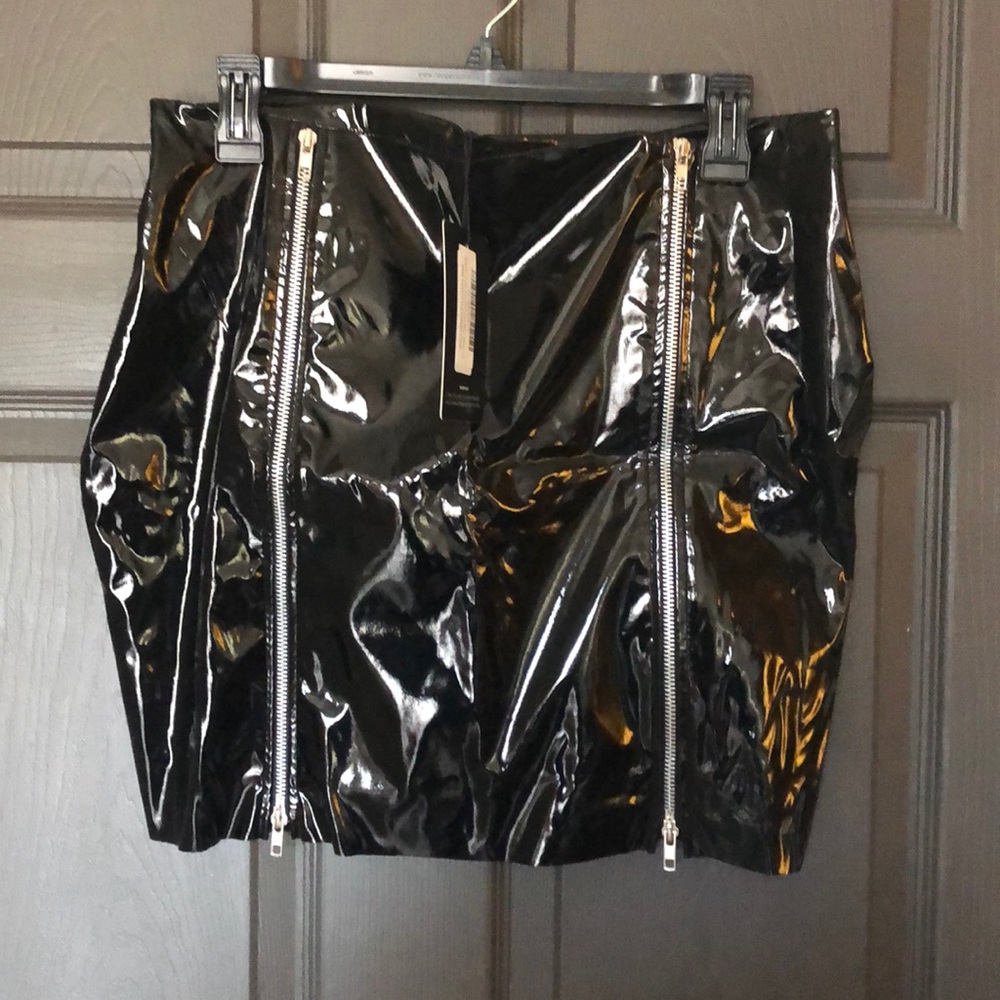 Black leather skirt